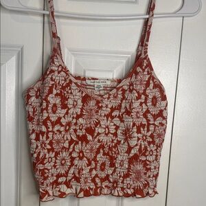 American Eagle Outfitters Red and White Floral Camisole